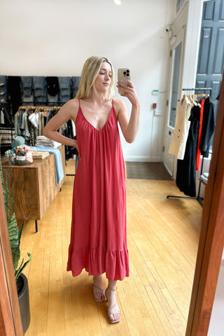 Paloma Dress in Guava