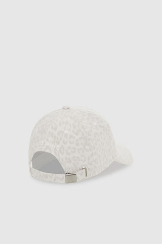 Jeremy Baseball Cap in Washed White Leopard
