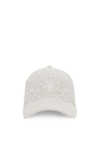 Jeremy Baseball Cap in Washed White Leopard