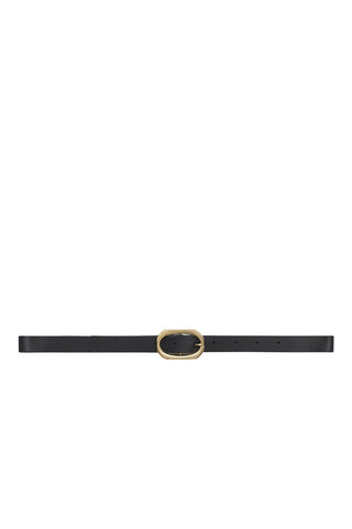 Small Signature Link Belt in Black with Gold