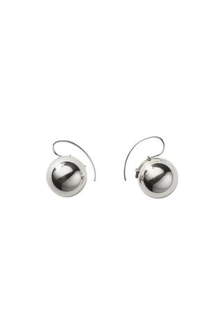 Small Sphere Drop Earrings in Sterling Silver