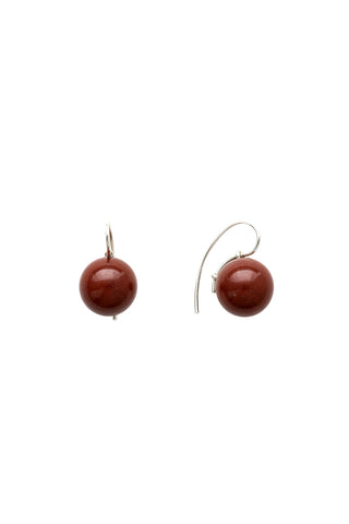 Sphere Drop Earrings in Silver/Jasper