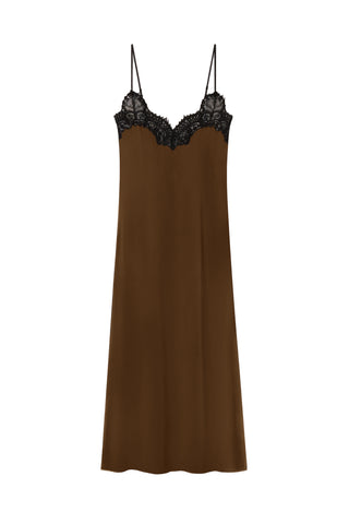 Lace Cami Dress in Chocolate