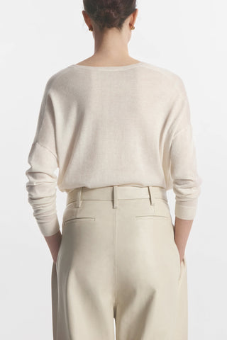 V Neck Sweater in Ivory