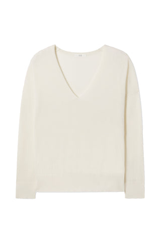 V Neck Sweater in Ivory