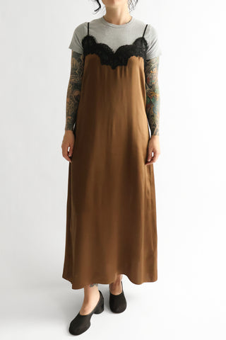 Lace Cami Dress in Chocolate