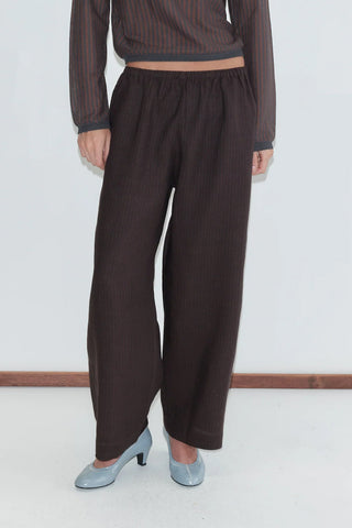 Ease Trouser in Brown/Black Stripe