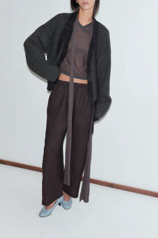 Ease Trouser in Brown/Black Stripe