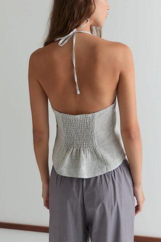 Close Halter Top in Fine Stripe