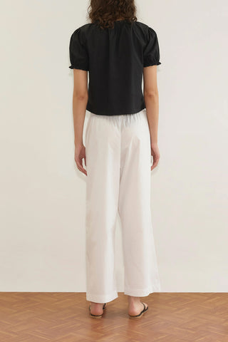 Cross Frill Top in Black