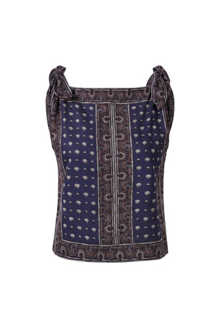 Amalia Top in Bleu Foulard De La Mer