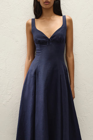 Adalee Midi Dress in Navy