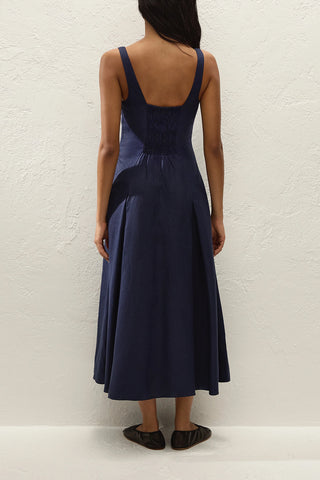 Adalee Midi Dress in Navy