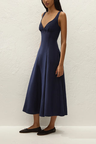 Adalee Midi Dress in Navy