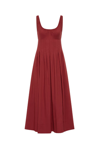 Rosalina Midi Dress in Porto Red