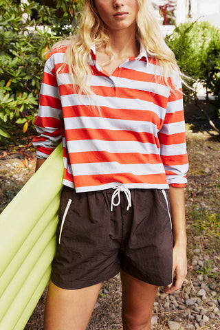 Lexie Polo in Light Blue/Poppy