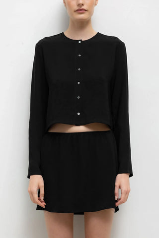 Ari Crop Cardigan in Black