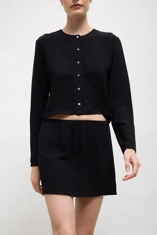 Ari Crop Cardigan in Black