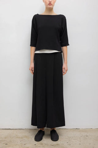 Arielle Crop Wide Leg Trouser in Black