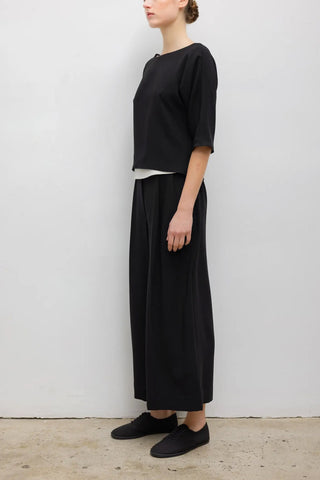 Arielle Crop Wide Leg Trouser in Black