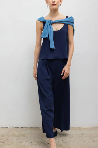 Arielle Crop Wide Leg Trouser in Midnight