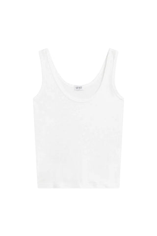Laura Scoop Neck Tank in White