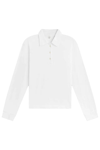 Margo Long Sleeve Polo in White