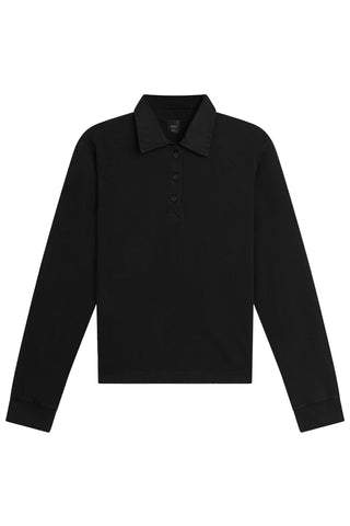 Margo Long Sleeve Polo in Black