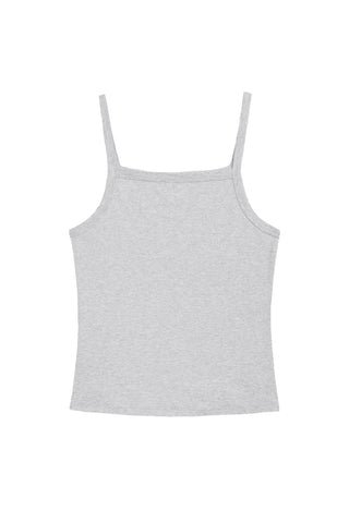 Nando Square Neck Tank in Light Grey Melange