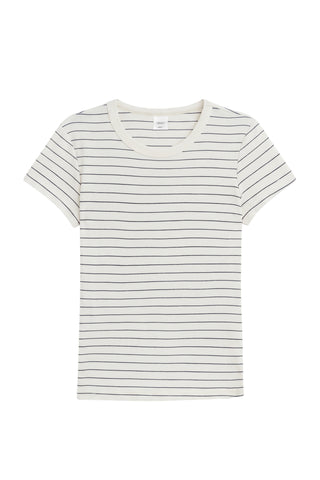 Nando Slim Tee in Natural/Midnight Stripe