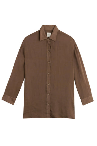 Niko Oversized Button Down in Choco