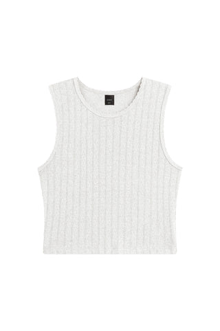 Pointelle Sleeveless Crew in Cloud