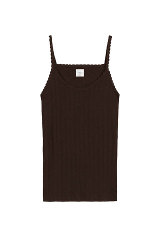 Pointelle Classic Tank in Choco