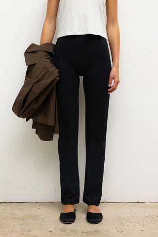 Rio High Waist Straight Pant II in Black