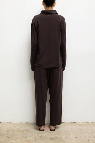 Margo Long Sleeve Polo in Chocolate