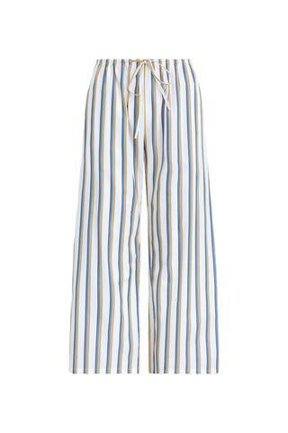 Yoshi Stripe Crop Drawstring Pant in Parchment