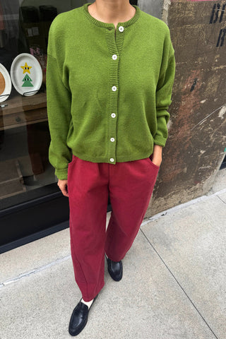 Leila Cotton Cardigan in Avocado