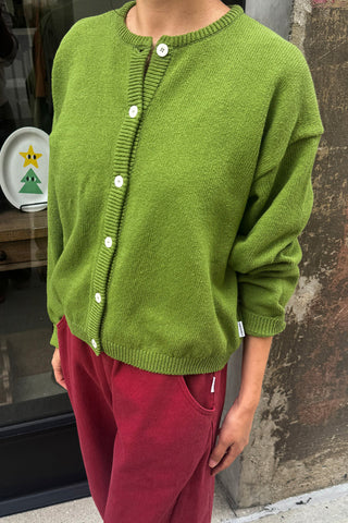 Leila Cotton Cardigan in Avocado