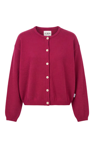 Leila Cotton Cardigan in Prune