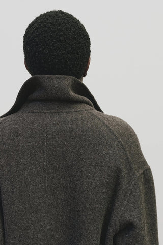 Belted Wool Coat in Brown