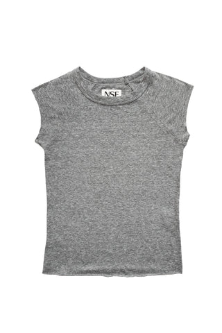 Chloe Fitted Crew in Charcoal Heather Grey