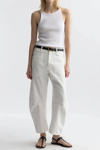 Shon Herringbone Pant in Vintage Cream