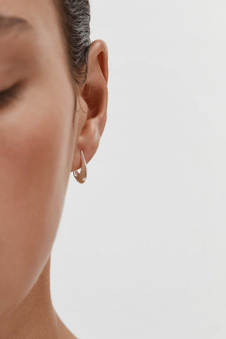 Saucer Mini Hoops in Silver