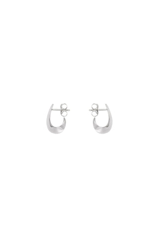Saucer Mini Hoops in Silver