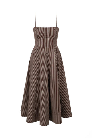 Wylie Dress in Dark Oak Stripe