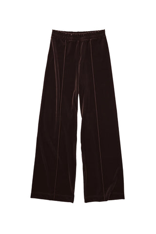 Velvet Top Stitched Pants in Nut