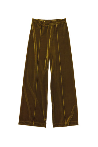 Velvet Top Stitched Pants in Pear