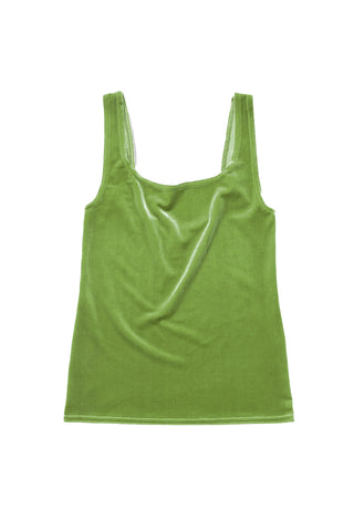 Velvet Singlet in Apple Green