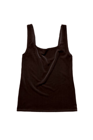Velvet Singlet in Nut