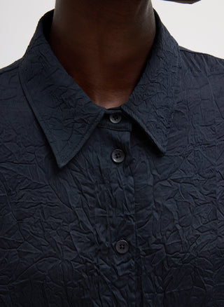 Crinkle Oversized Shirt in Midnight Navy